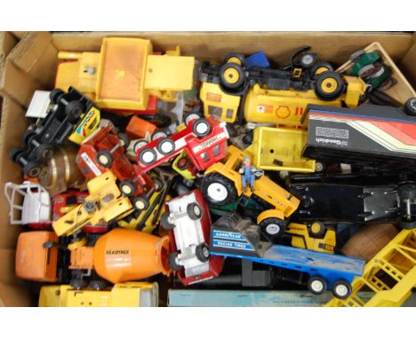 One tray of mixed loose playworn diecast to include Britains, Tonka, Corgi and others
