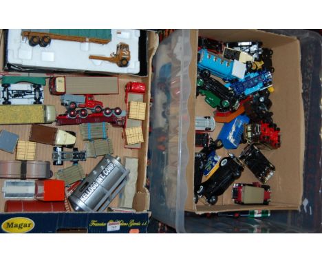 Three boxes of mixed loose modern issue diecast to include Corgi Classics, Corgi Classic loads, Lledo etc