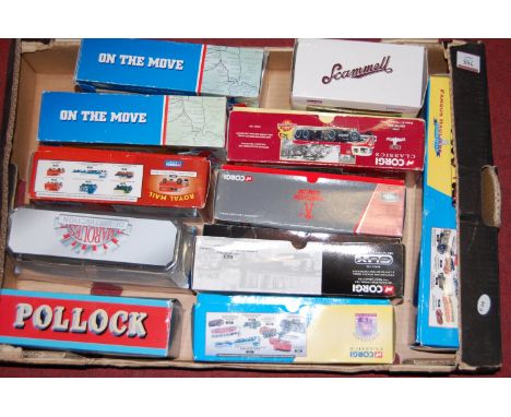 A box of mixed Corgi 1/50 scale commercial vehicles to include London Brick Company, Guy Invincible and on the move series ex