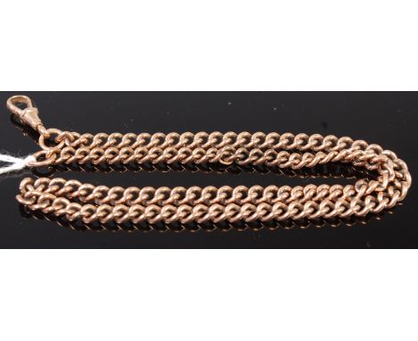 A 9ct gold curblink watch chain with clasp, 36.7g, 47cm 