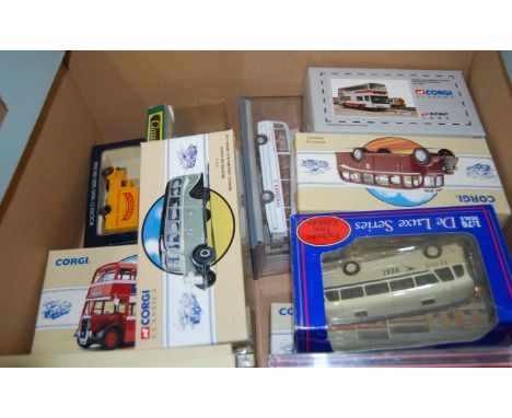 A box of mixed modern issue diecast to include Corgi Classics and EFE all mainly public transport related