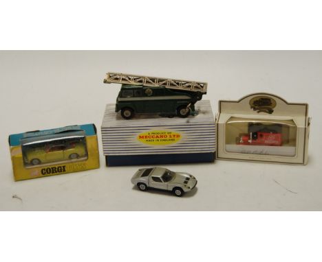 A collection of mixed diecast to include a boxed Dinky Toys 969 BBC TV Extending Mast vehicle, a Corgi boxed Chevrolet SS350 