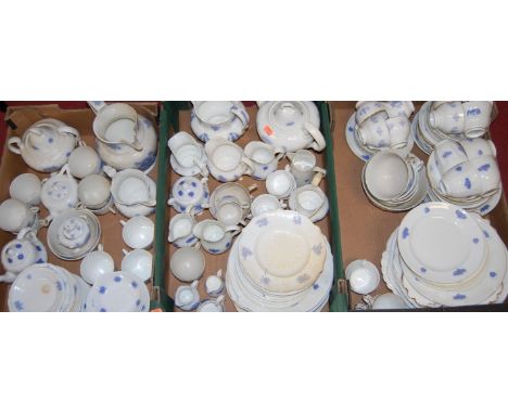 An extensive Victorian tea and dinner service on a white ground relief decorated with various floral sprays (3 boxes)