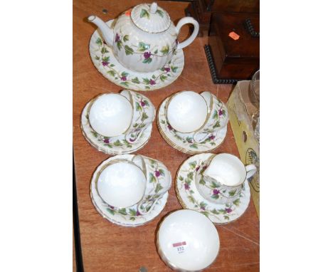A Worcester six-piece tea service, in the Bacchanal pattern, No.2822