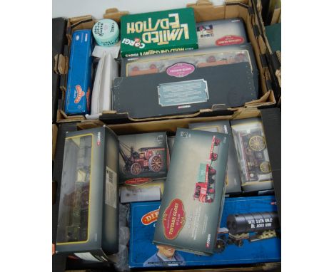 Two boxes of mixed Corgi modern issue diecast mainly to include The Vintage Glory of Steam series, and Dibnah's Choice