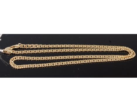 A modern 14ct gold flat curblink neck chain, 14.2g