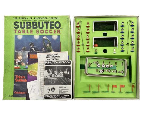 A 1970s Subbuteo Table soccer game, together with an extra boxed team