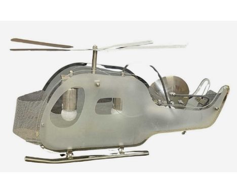 A c1980s Glass helicopter lamp /adjustable ceiling pendant light