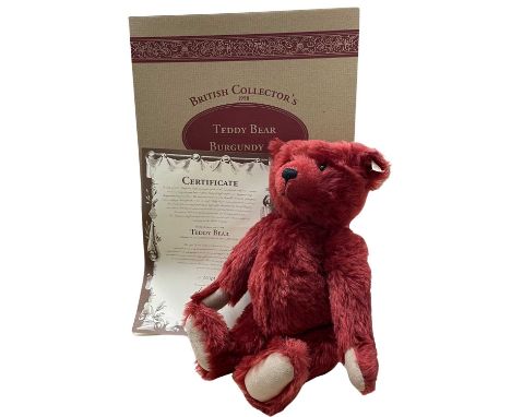 A boxed limited edition Steiff British Collector's 1998 teddy Bear Burgundy 40, with certificate. Number 00324 / 3000Also in 