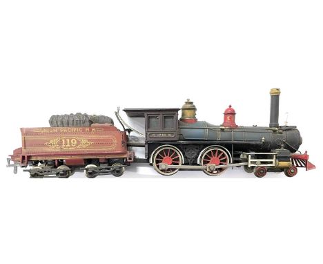 A Bachmann H0 gauge 4-4-0 Union Pacific with coal-loaded tender