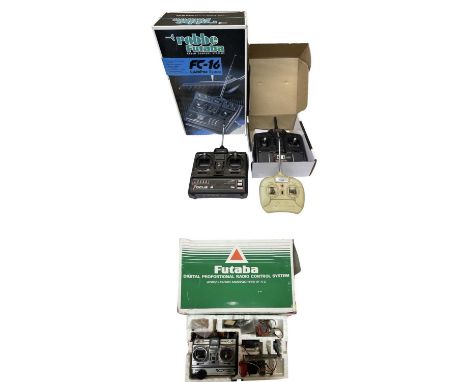 Various radio control units, to include: - A Boxed TAMCO- A boxed Futuba - Focus 4 - Fastlane - BOX AND MANUAL ONLY: Robbe Fu