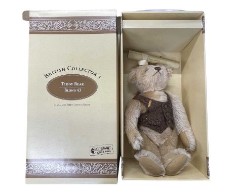A boxed limited edition Steiff German Collector's 1996 Teddy Bear Blond 43, with certificate. Number 0647 / 3000Also in origi