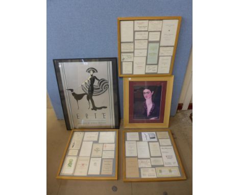 An Erte print and four others 