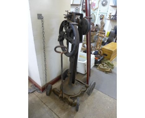 A vintage cast iron bag stitcher by Harrap Wilkinson, Salford 