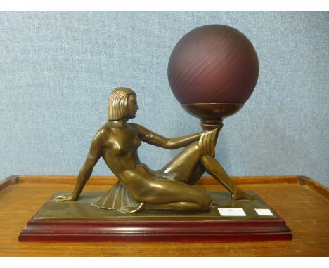 An Art Deco style figural table lamp 