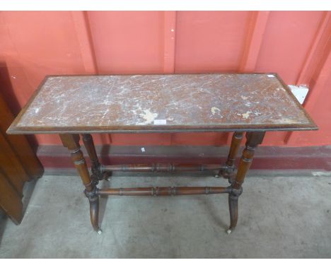 A Victorian mahogany and marble topped console table 