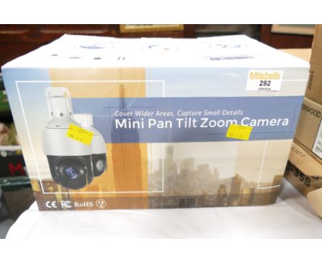Mini Pan-Tilt Zoom security camera (boxed)