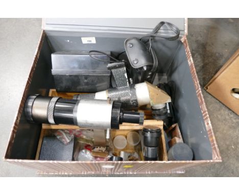 Box of camera and lenses 