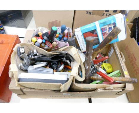 Large collection of hand tools, screwdrivers, spanners, wrenches, lump hammer etc 