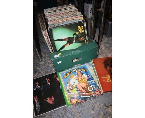 A TRAY OF LP RECORDS TO INCLUDE THE ROLLING STONES, THE INK SPOTS ETC.