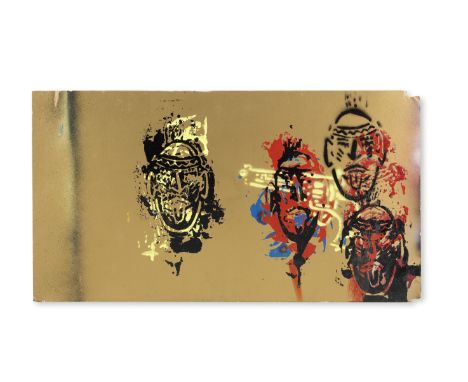 Peter Doig (born 1959)Red Indians and Cowboy Pistol, 1982 spray paint and acrylic on card29.5 x 54.2cm (11 5/8 x 21 5/16in).F