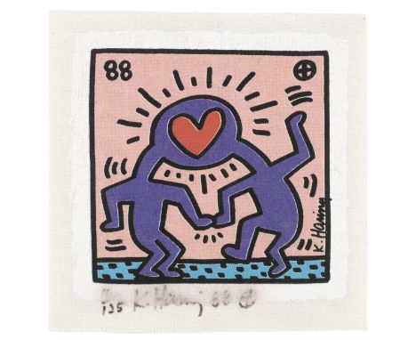 Keith Haring (1958-1990)Untitled (Dr. Winkie Wedding Invitation), 1988 signed and numbered 10/125 in black inkscreenprint in 