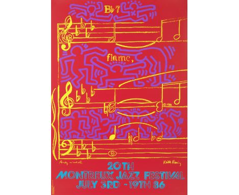 Andy Warhol (1928-1987) and Keith Haring (1958-1990)20th Montreux Jazz Festival, 1986 screenprint in colours100 x 70cm (39 3/