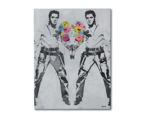 Bambi (born 1982)Elvis With Flowers, 2021 stamped bambi lower right; signed and numbered 2459 on the reverse; stamped bambi o