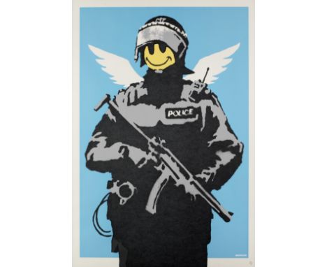 Banksy (born 1974)Flying Copper, 2004 numbered 520/600 in pencilscreenprint in colours100 x 70cm (39 3/8 x 27 9/16in).publish