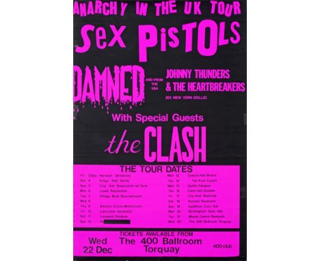 The Sex PistolsA Rare 'Anarchy In The UK' Tour Poster For The Cancelled Show At The 400 Ballroom In Torquay, 22nd December 19