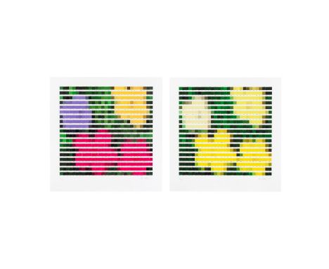 Nick Smith (born 1984)'Fame' and 'Beauty', 2022 each signed and numbered 4/66 in penciltwo screenprints in colours62 x 60cm (
