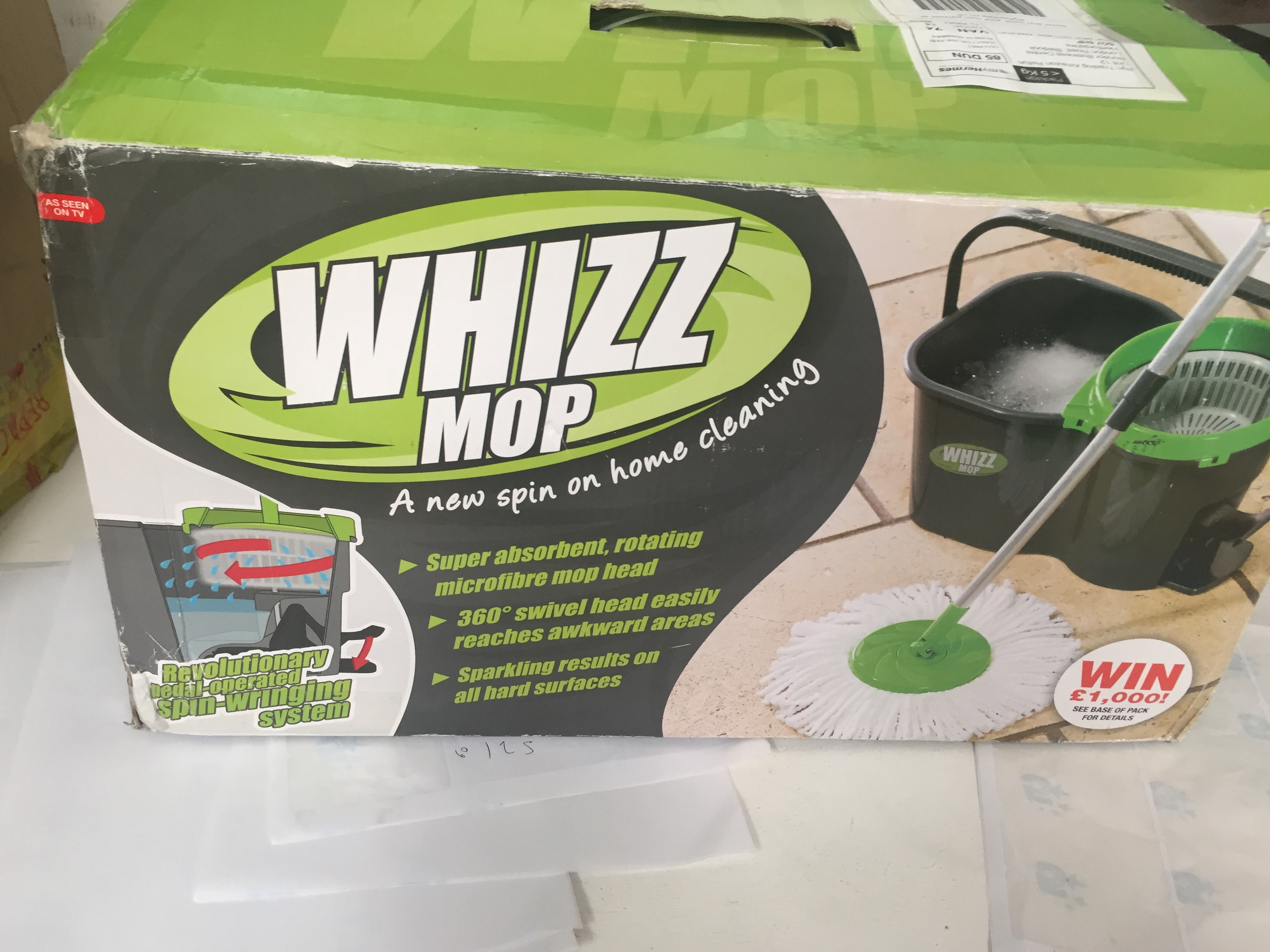 JML Whizz Microfibre Mop and Bucket Floor Cleaner Spin Mop Bucket Set