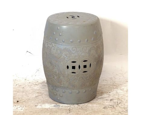 A Chinese ceramic barrel garden seat 