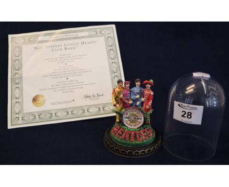 The Beatles 'Sgt. Pepper's Lonely Hearts Club band' a small portrait group produced by the Franklin Mint in cold cast tesori 