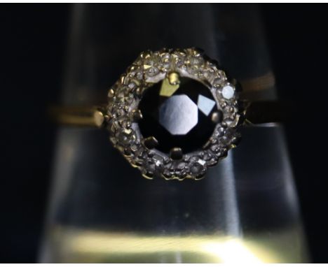 18ct gold sapphire and diamond ring.(B.P. 24% incl. VAT)