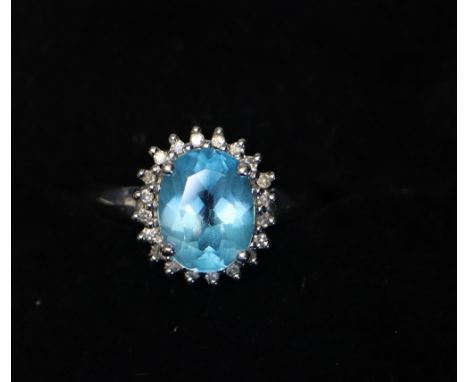 9ct gold and blue topaz ring. (B.P. 24% incl. VAT) 