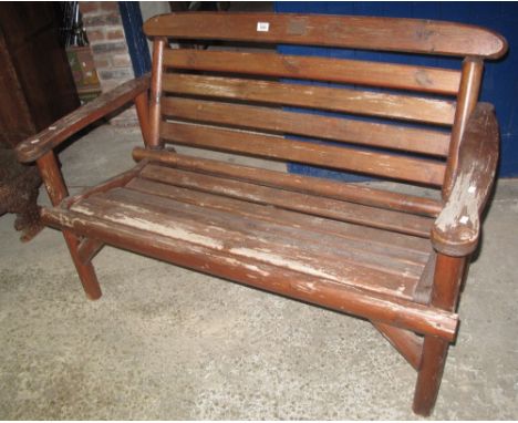 Modern pine garden bench with presentation plaque, dated 2006.(B.P. 24% incl. VAT) 