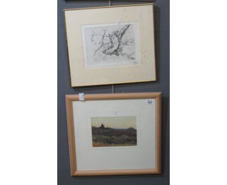 Neville Weston (British 1936-2017), street scene, landscape and woodland study, two in oils, one pencil sketch. Framed and gl