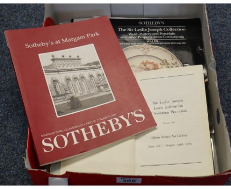 Various items relating to antique ceramics, including; single volume Sir Leslie Joseph lone exhibition of Swansea porcelain G