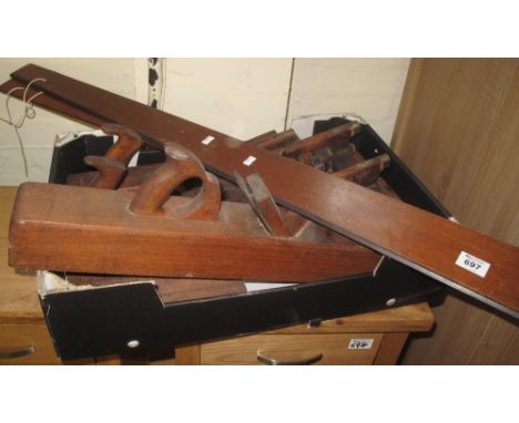 Box containing assorted vintage tools, planes, set square etc.(B.P. 24% incl. VAT) 