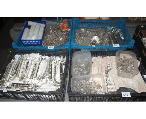 Four trays of glass chandelier spangles, lustres and other similar items. (4) (B.P. 24% incl. VAT)