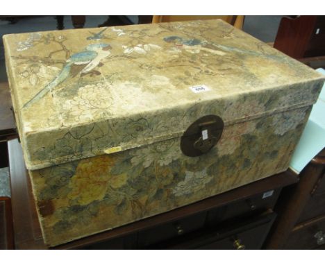 Japanese painted trunk overall with exotic birds amongst foliage.(B.P. 24% incl. VAT)
