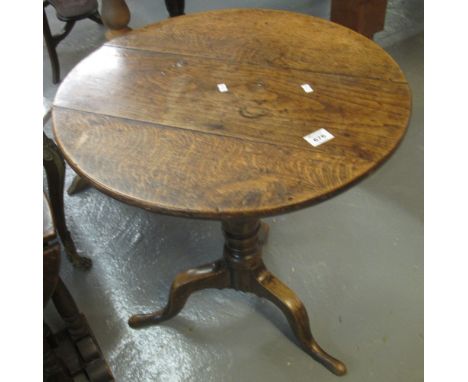 19th century oak, tilt-top tripod table.(B.P. 24% incl. VAT)