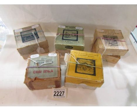 9 sets of glass magic lantern slides,.