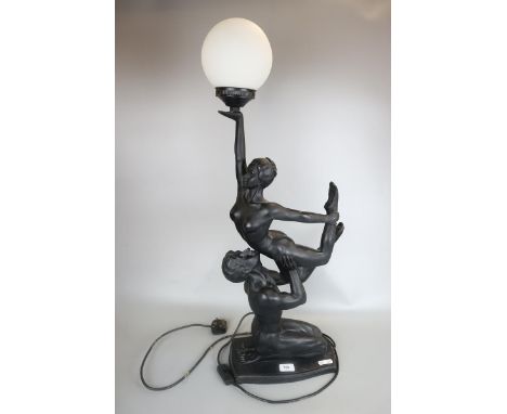 Art Deco style figure lamp - Approx height: 83cm 