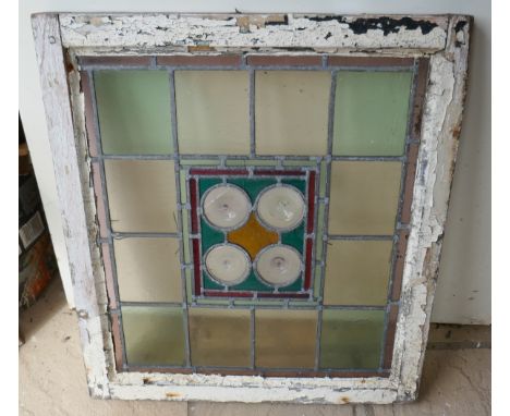 Colourful stained-glass window panel 