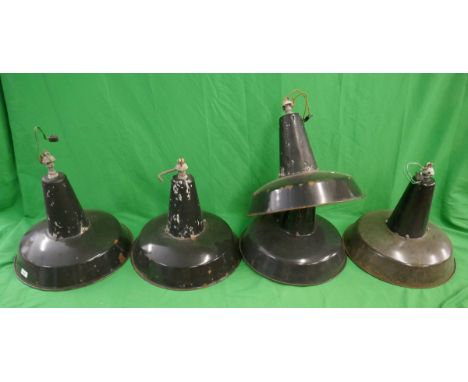5 enamel lamp shades 