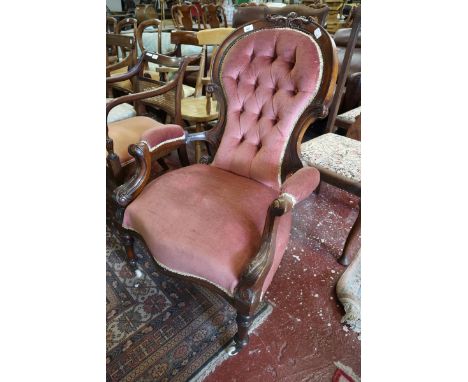 Victorian button back armchair 
