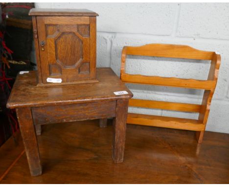 Small stool together with small cabinet and spice rack 