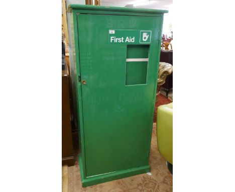 Railway first aid cabinet! - Approx size: W: 71cm D: 39cm H: 152cm 